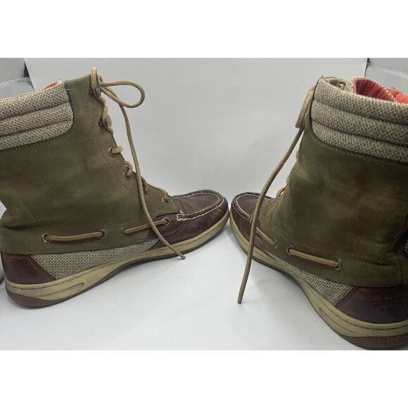 Vintage Sperry Olive and Brown High-Top Athletic Shoes - Picture 9 of 12